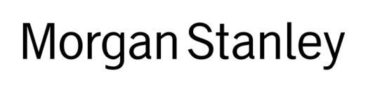 Morgan Stanley logo. Morgan Stanley written horizontally in black letters on a white background.