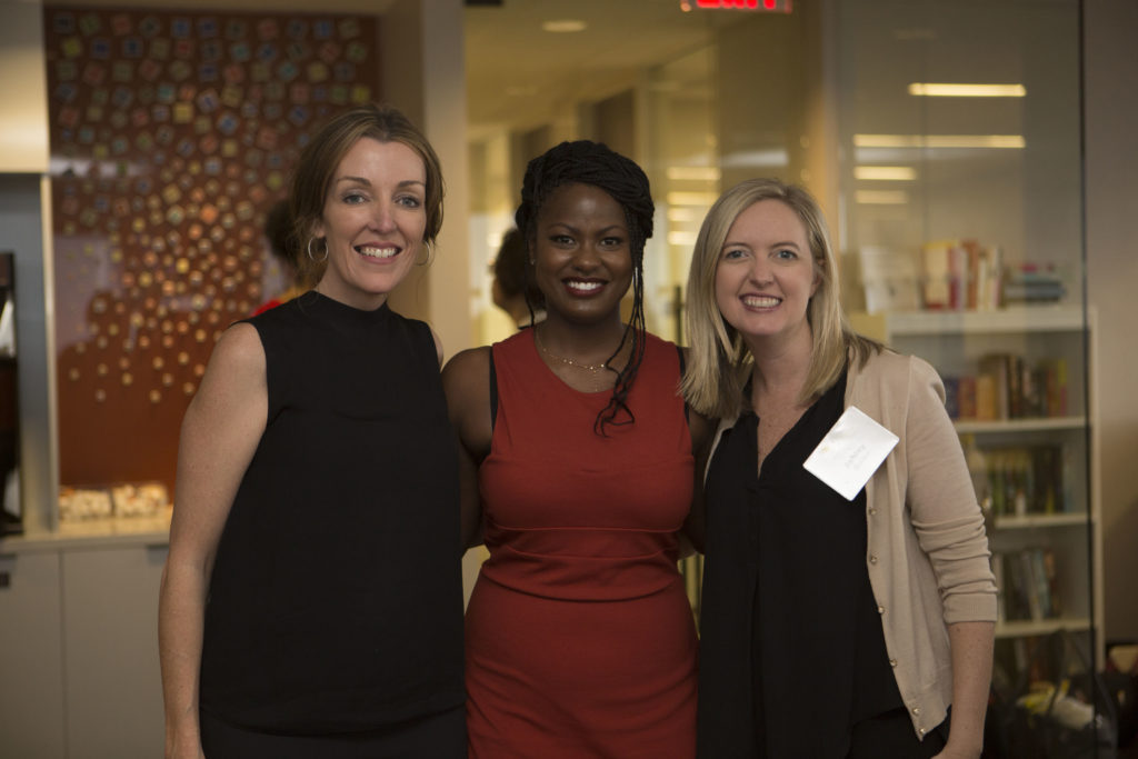 AWF 2019 Inspire Atlanta Alumnae Fiona Bell and Yeminjal Nicholas with colleague and AWF supporter Ashley Gravlee.