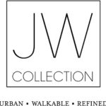 JW Collection logo. JW in large, thin black letters over the word Collection in all capital, black, thin letters on a white background with a thin, black boarder. Underneath are the words Urban, Walkable, Refines in all capital black letters with small black squares in between each word.