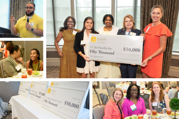 A collage of photos from AWF's August 2023 Check Presentation Event